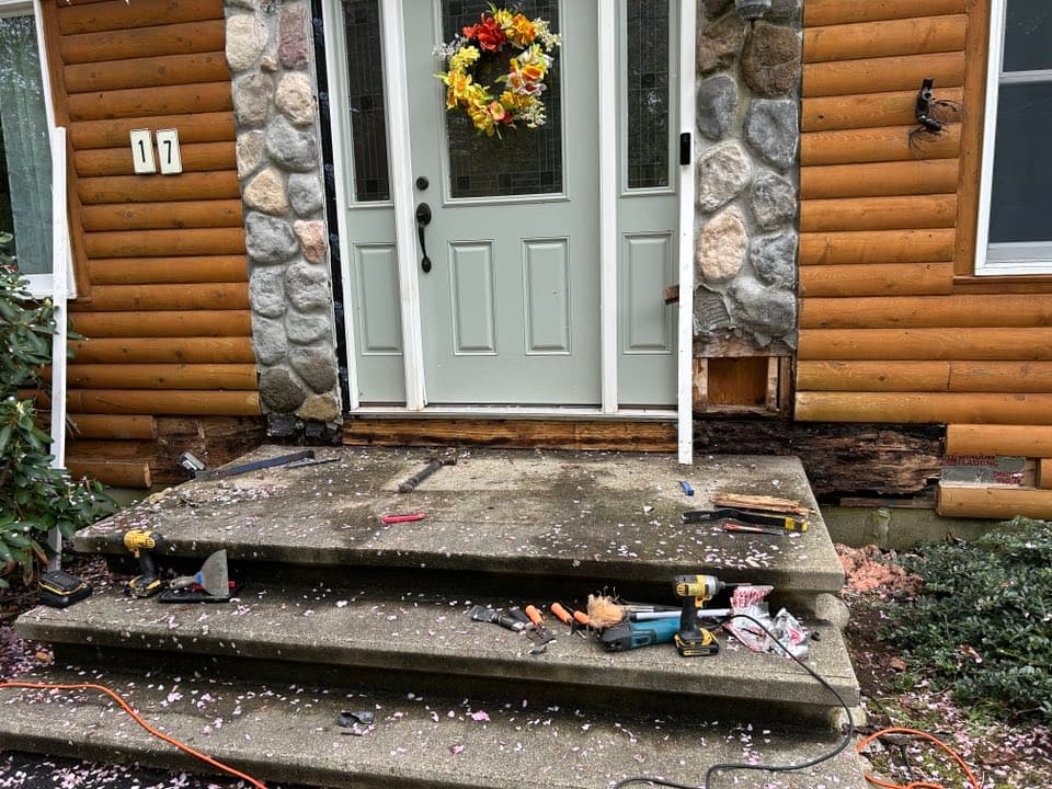 Fix a Damaged Sill Plate of a Log Cabin