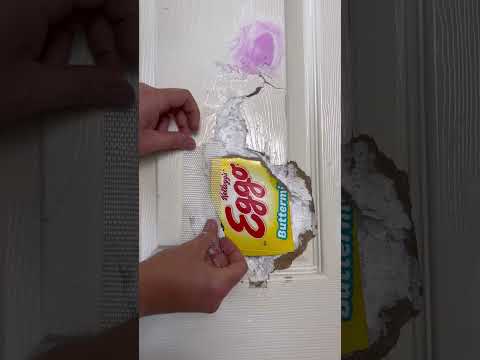 Genius Way to Fix a Hollow Core Door! Upcycling with Eggo Waffles #diy #homeimprovement